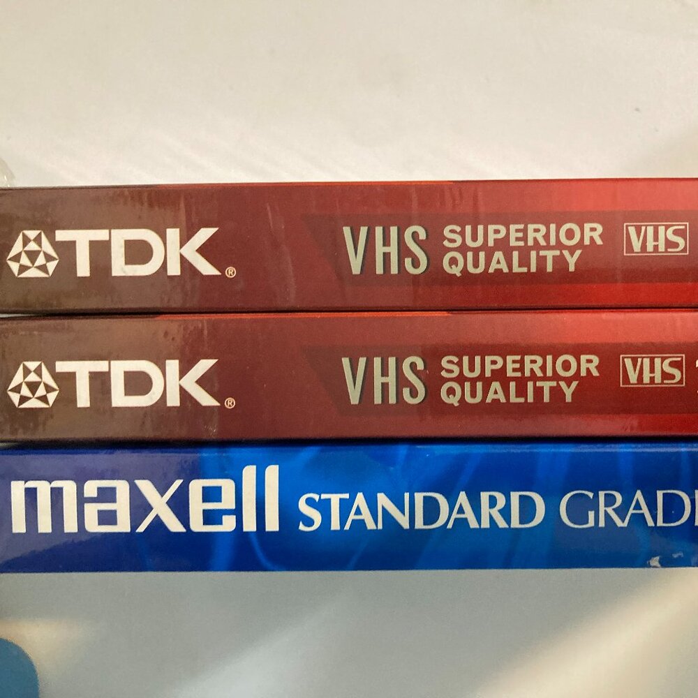 New Sealed 3 Blank VHS tapes for recording